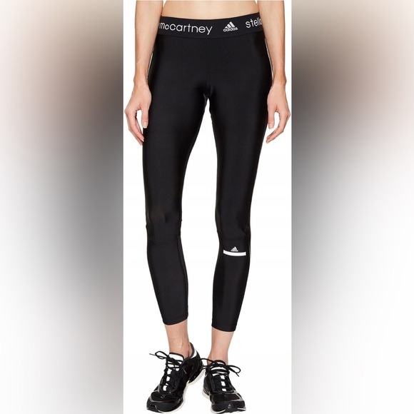Adidas by Stella McCartney $95 Women's Run Long Leggings Black Zip Pants - Picture 6 of 16